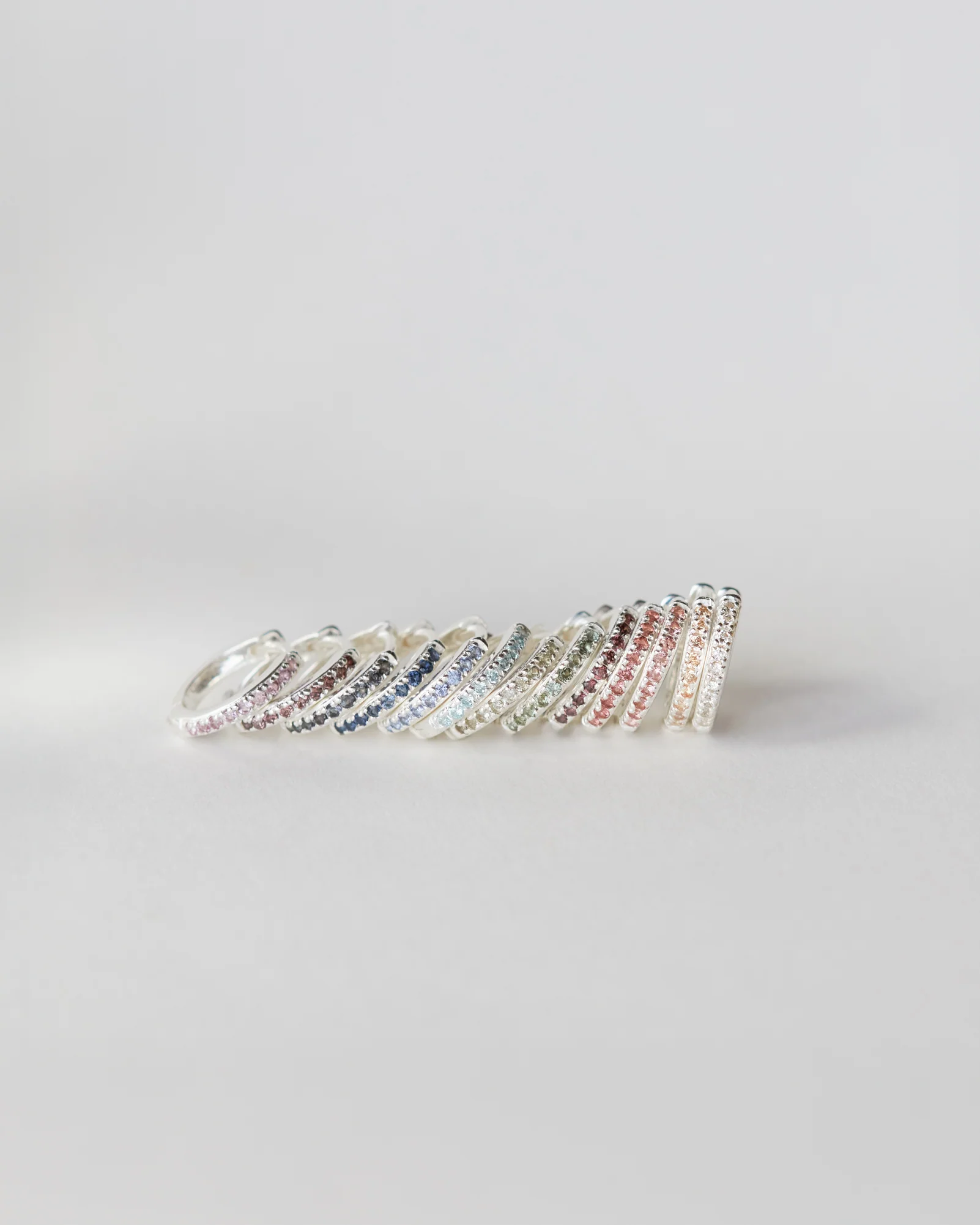 Silver Aura Birthstone Huggie Hoops - Image 3