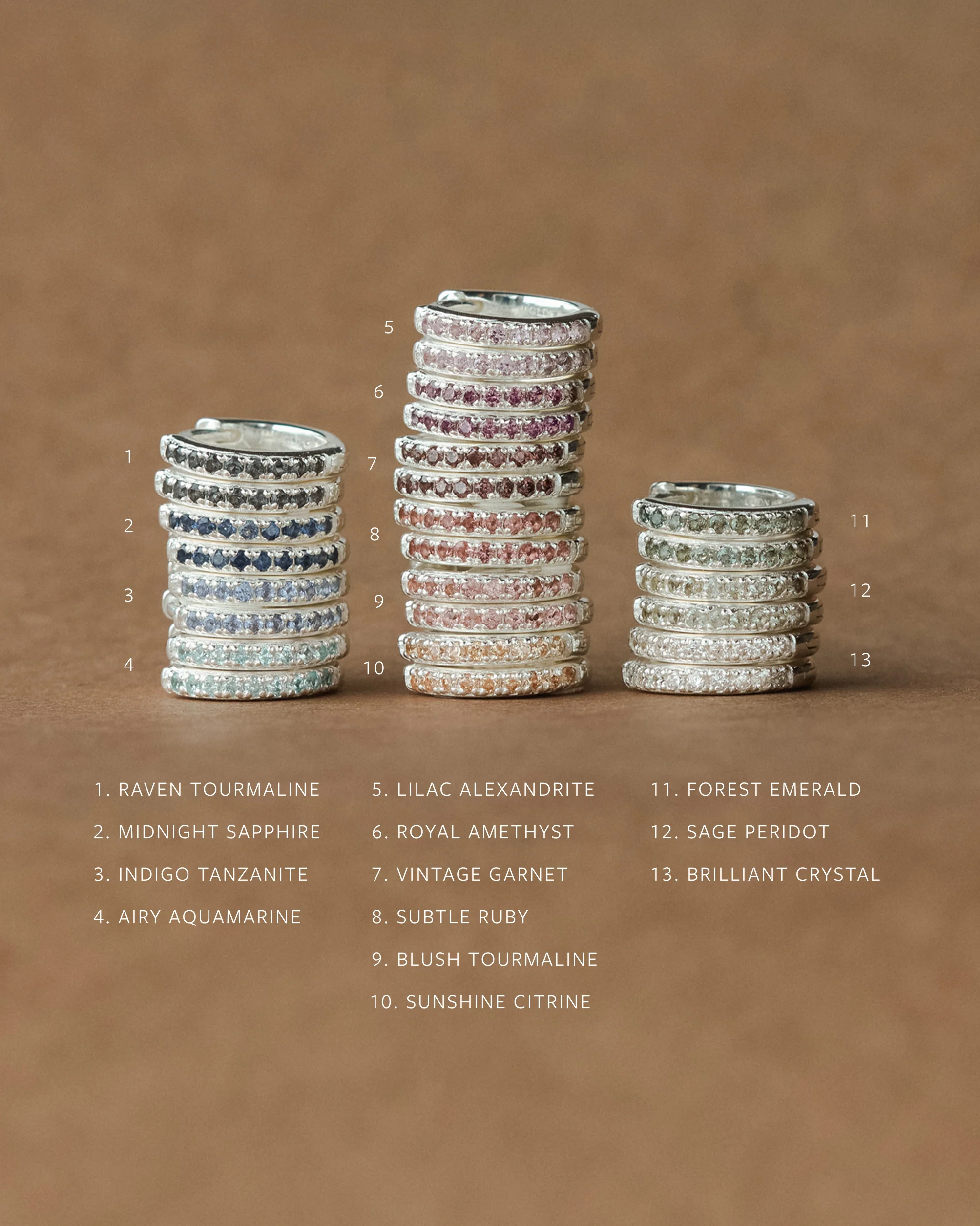 Silver Aura Birthstone Huggie Hoops - Image 4
