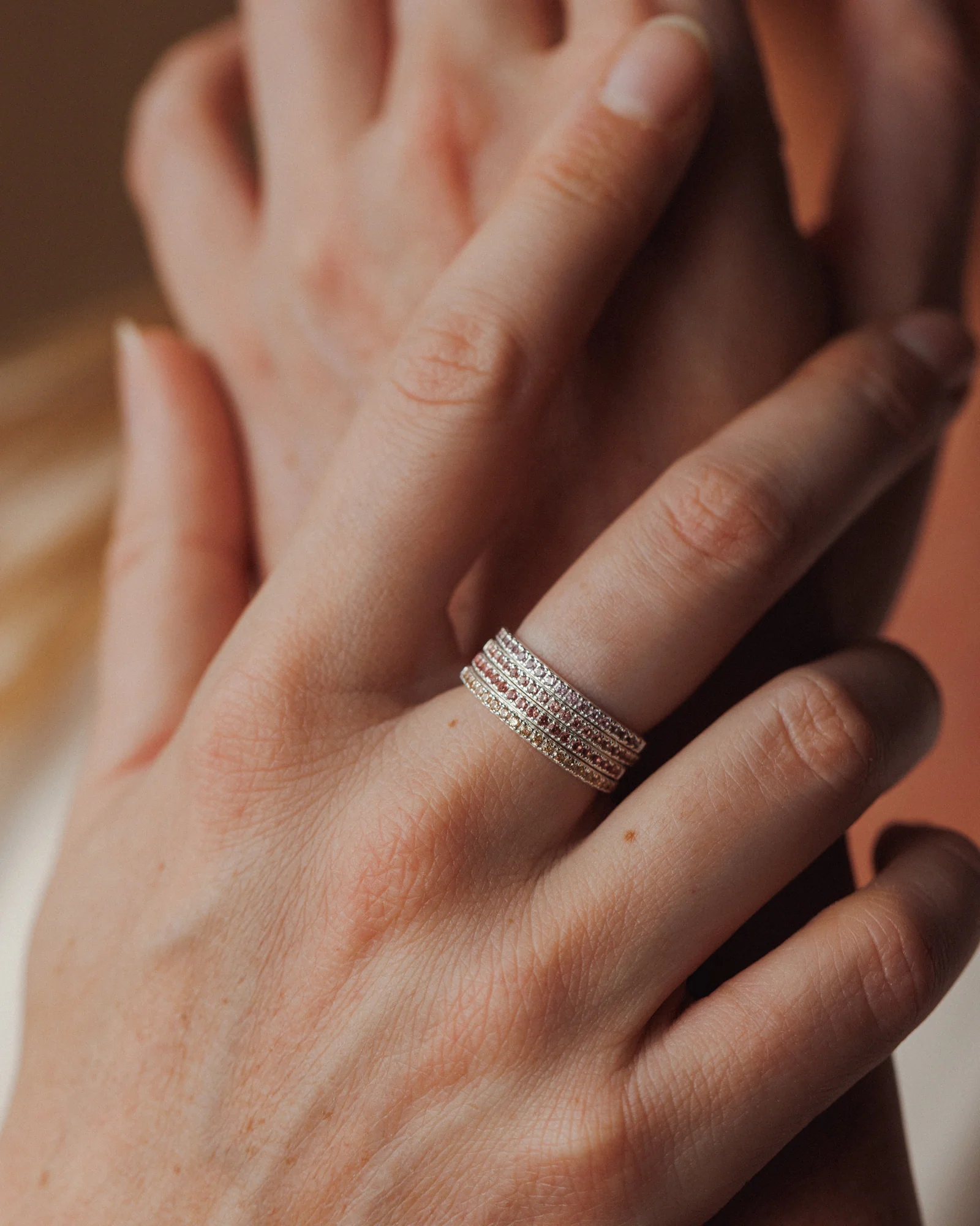Silver Aura Birthstone Stacking Ring - Image 6