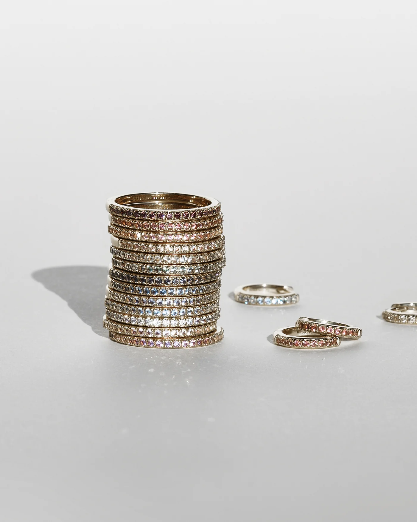 Silver Aura Birthstone Stacking Ring - Image 7