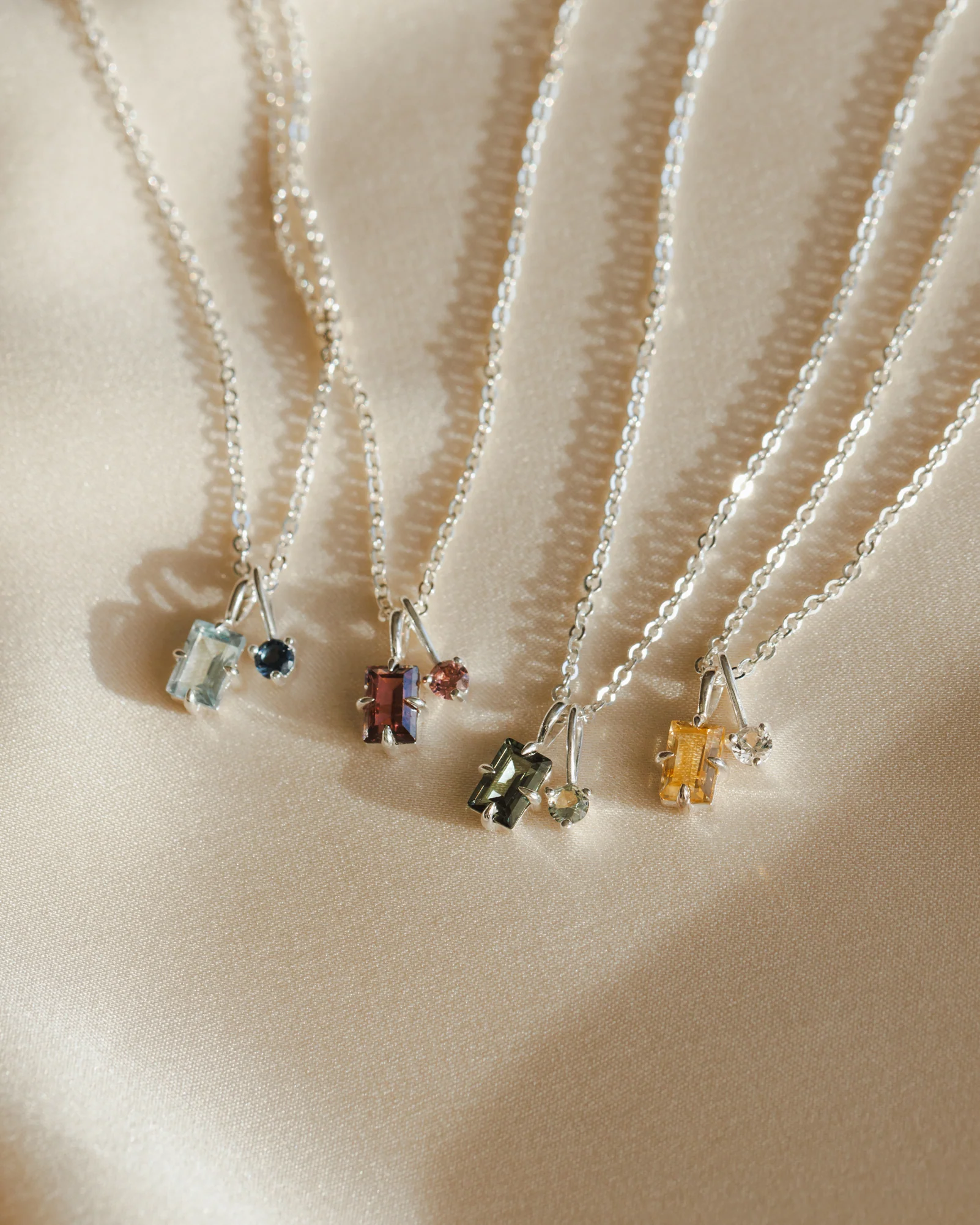 Silver Toi et Moi Necklace