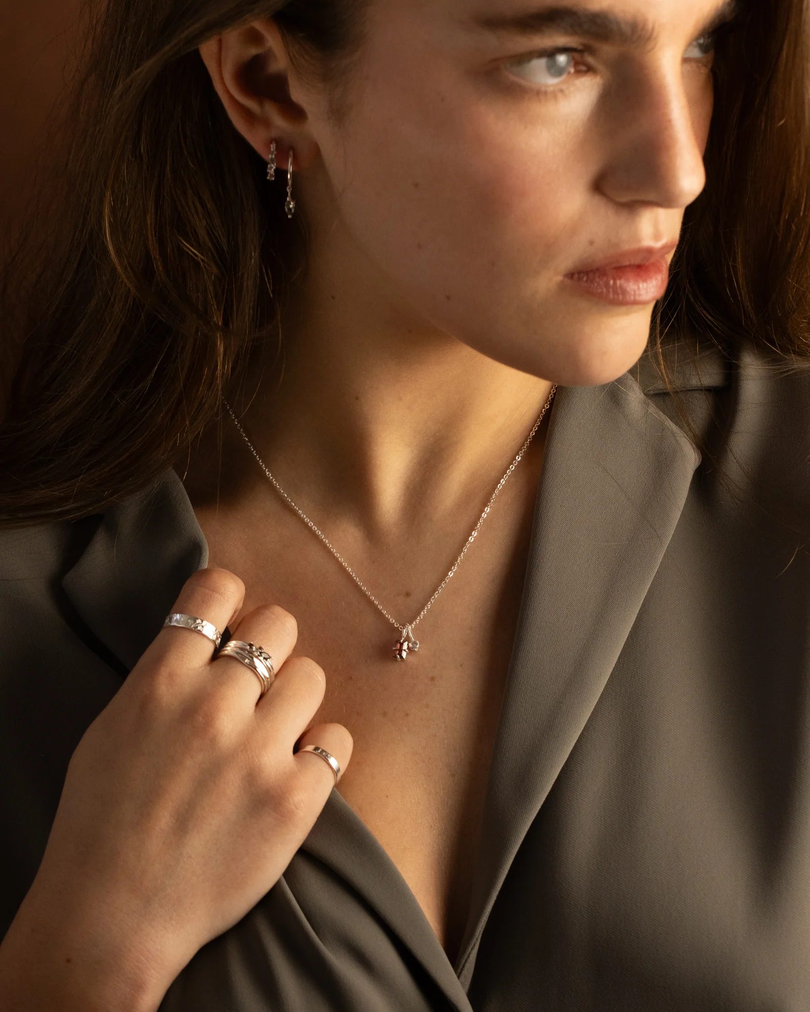 Silver Toi et Moi Necklace - Image 7