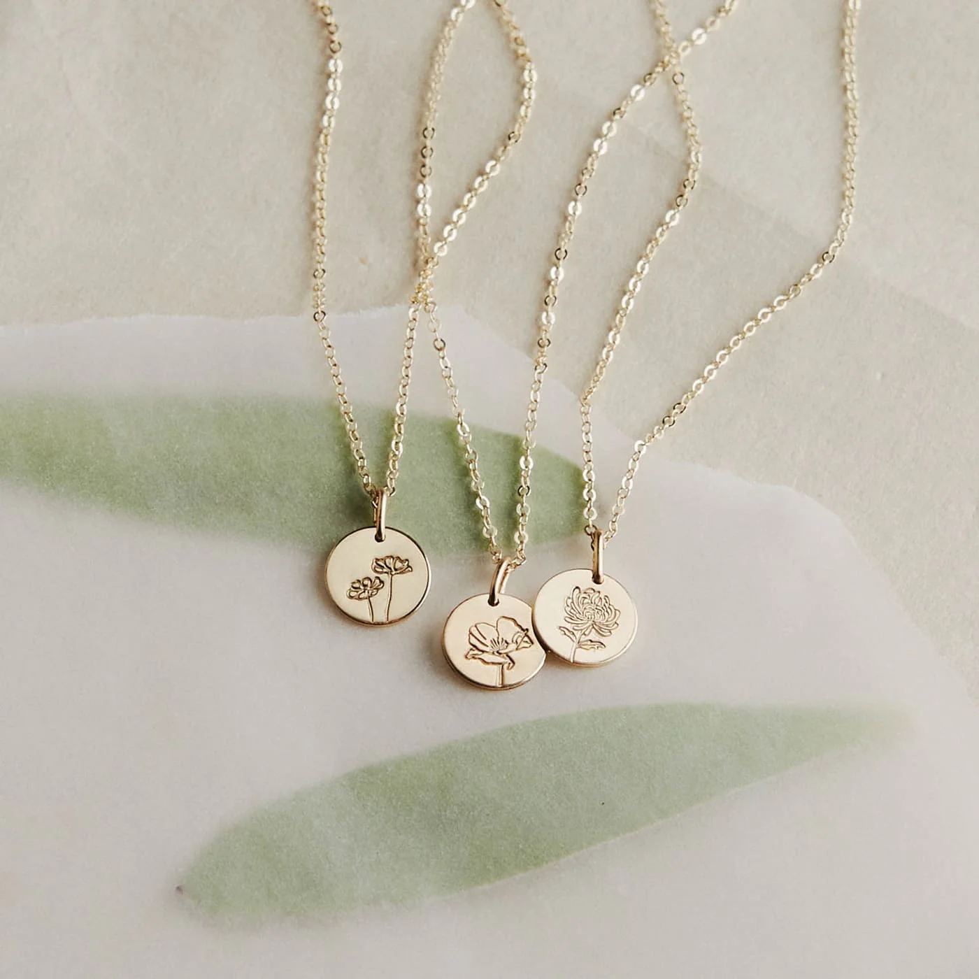 Small Flora Necklace - 14k Solid Gold - Image 3