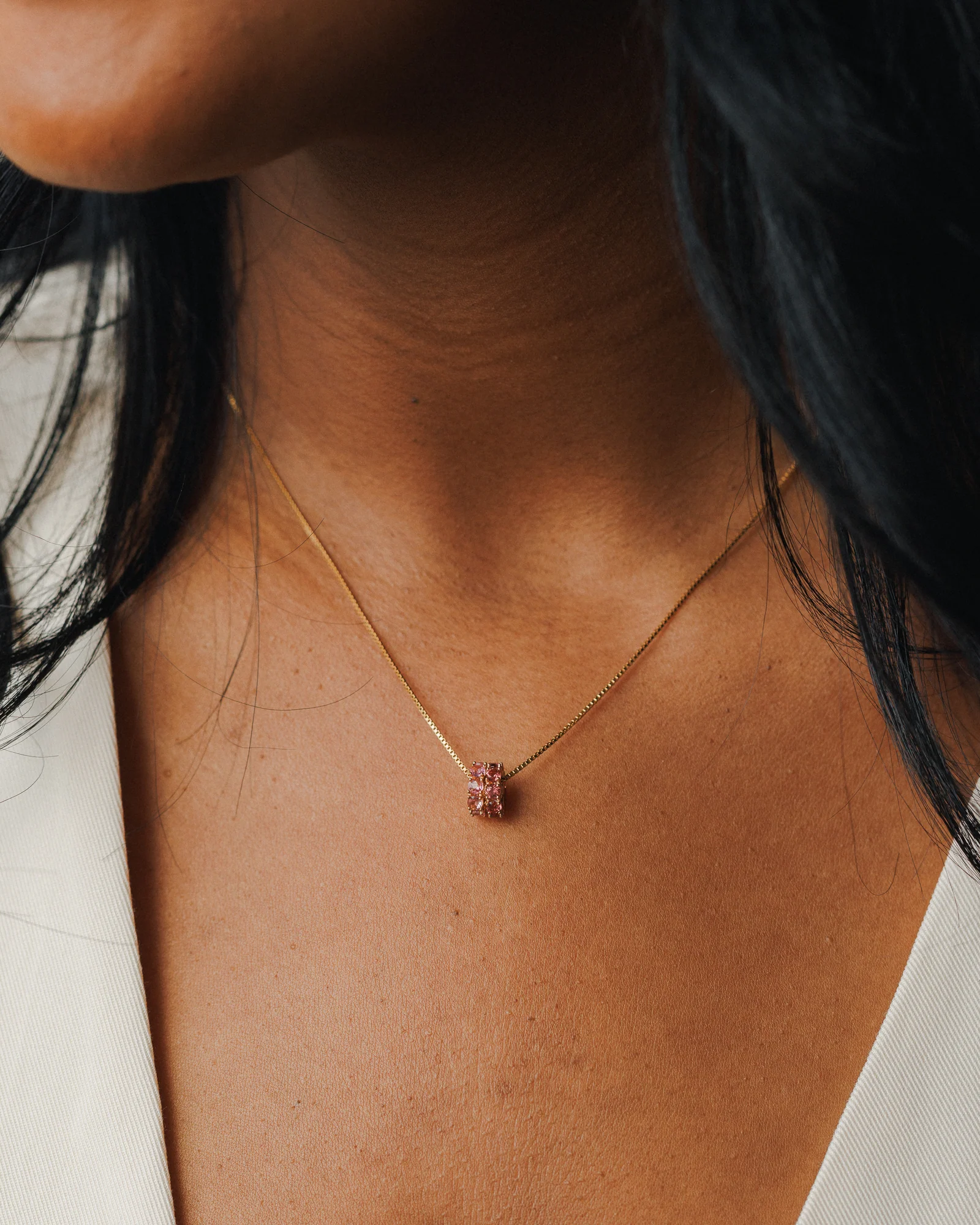 Solid Gold Aura Birthstone Bead Necklace - Image 5