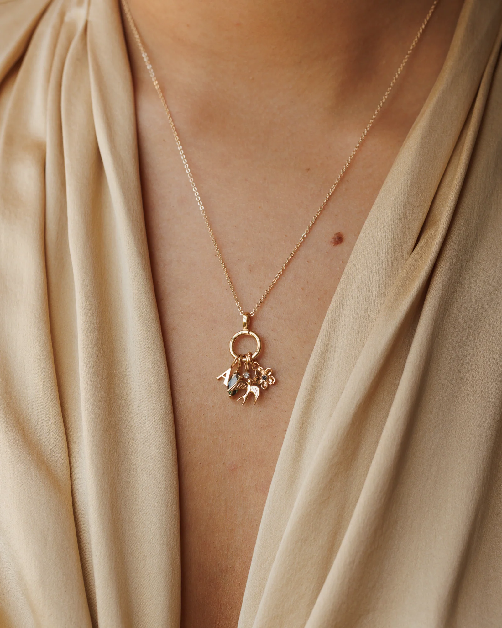 Solid Gold Charm Collector Necklace - Image 2
