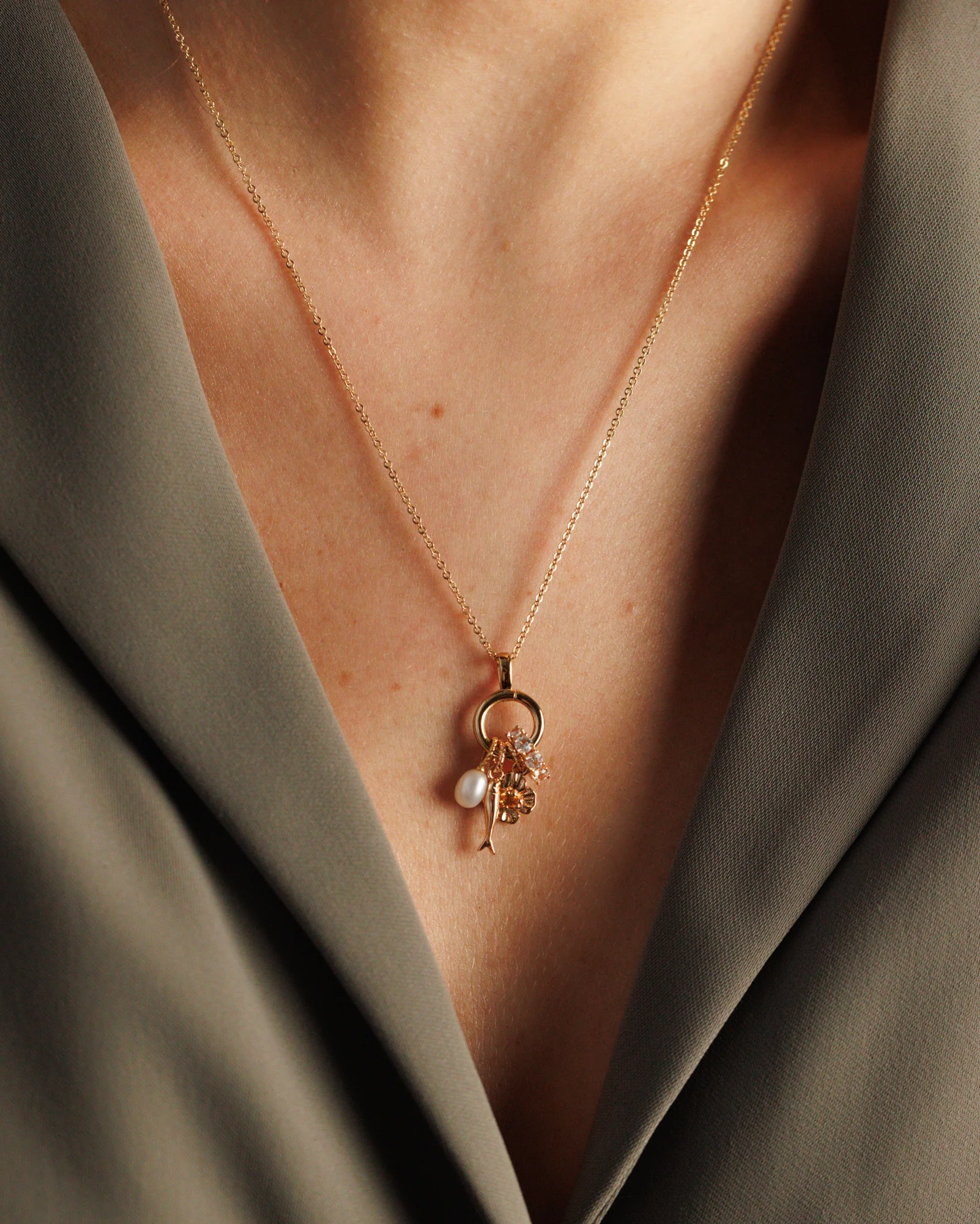 Solid Gold Charm Collector Necklace - Image 4