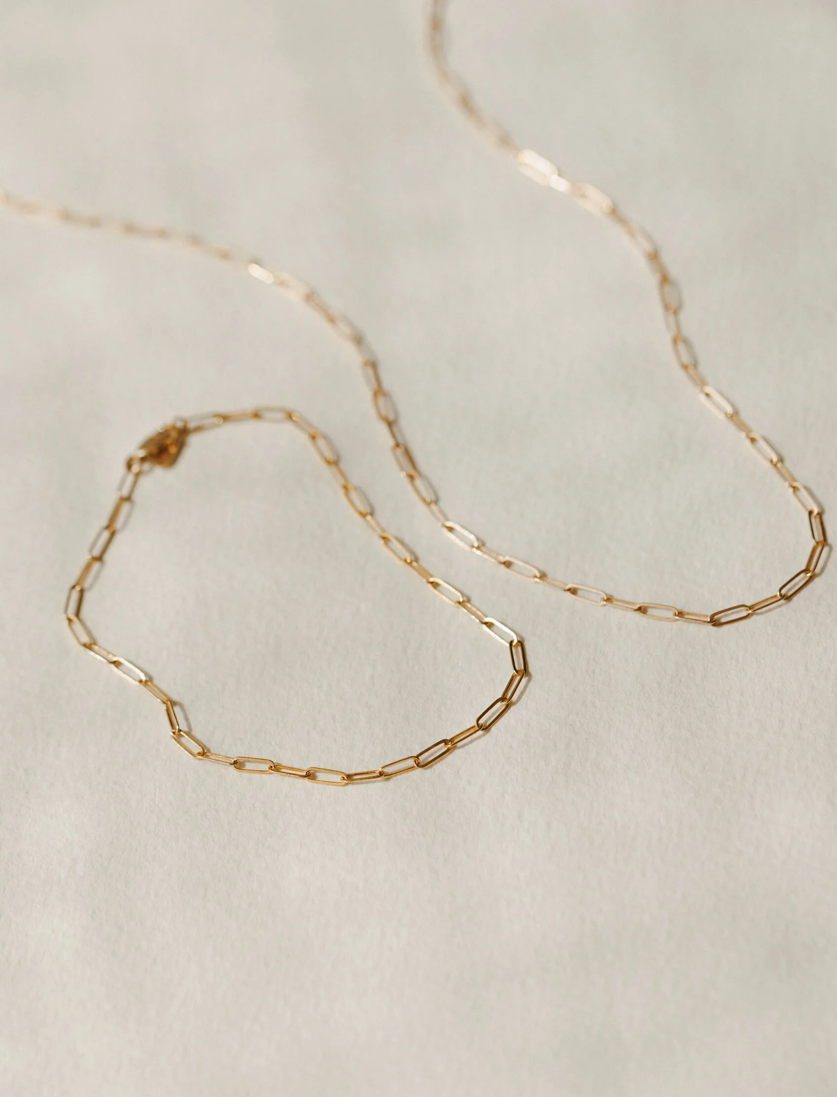 Solid Gold Dainty Paperclip Chain - Image 4