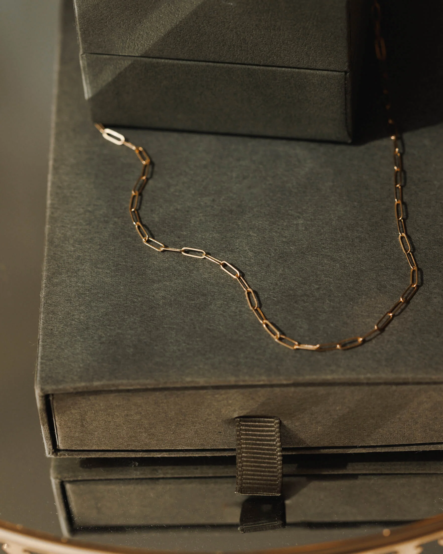 Solid Gold Dainty Paperclip Chain - Image 6
