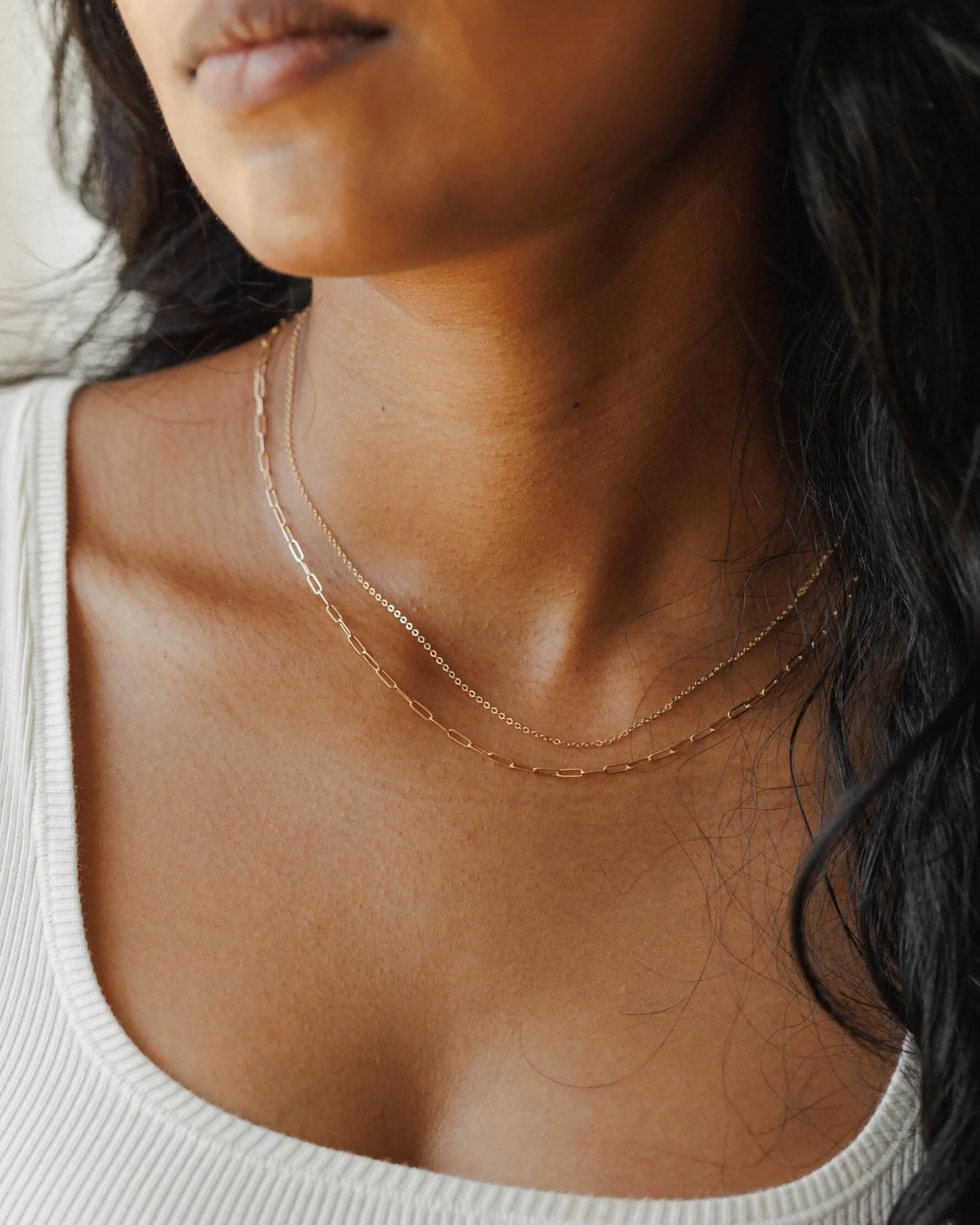 Solid Gold Dainty Paperclip Chain - Image 7