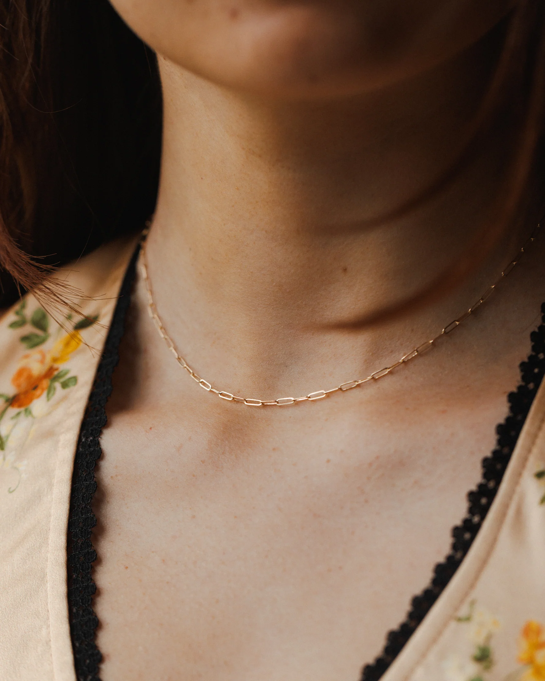 Solid Gold Dainty Paperclip Chain - Image 8