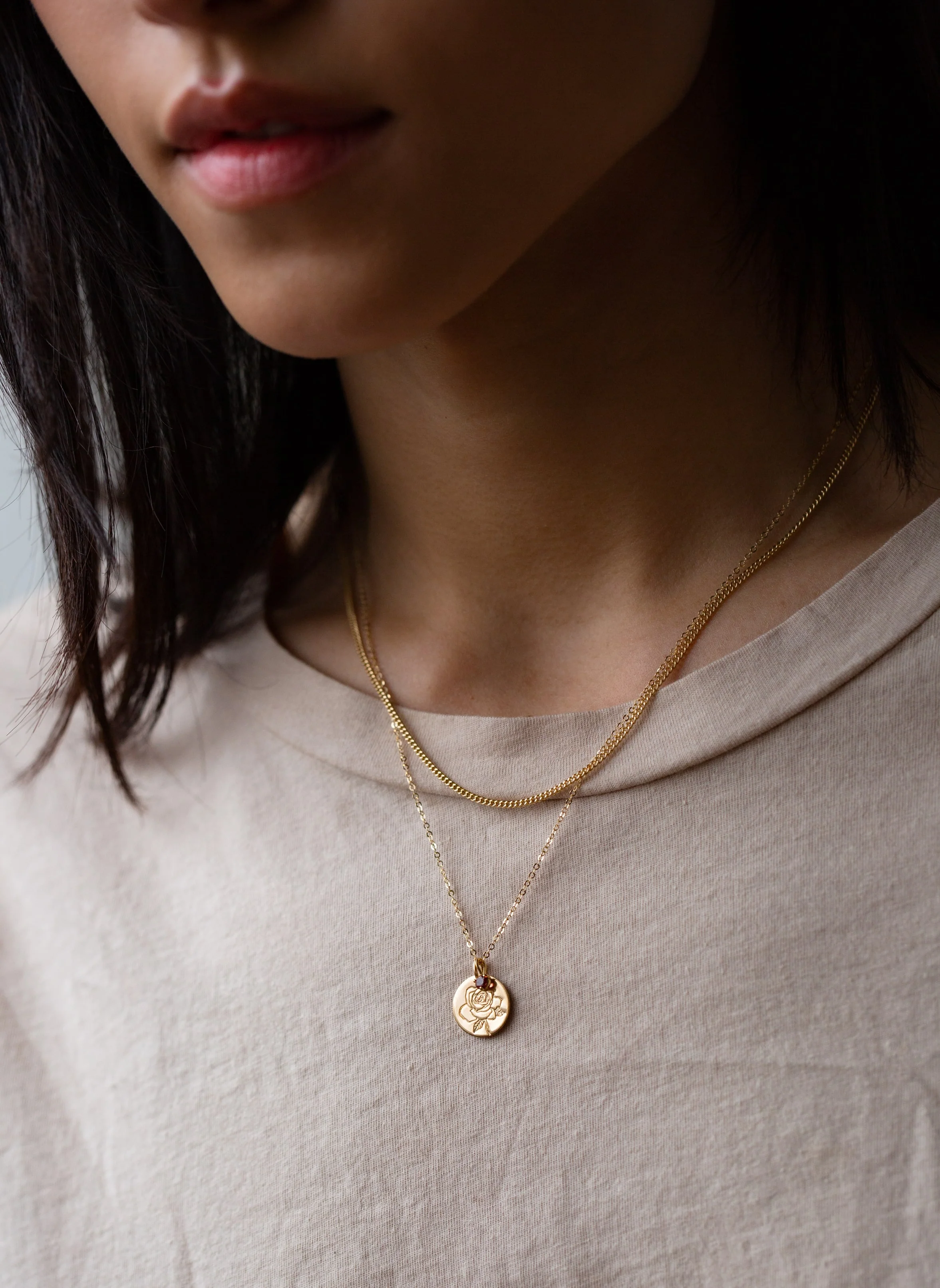 Solid Gold Flora Birthstone Necklace - Image 5