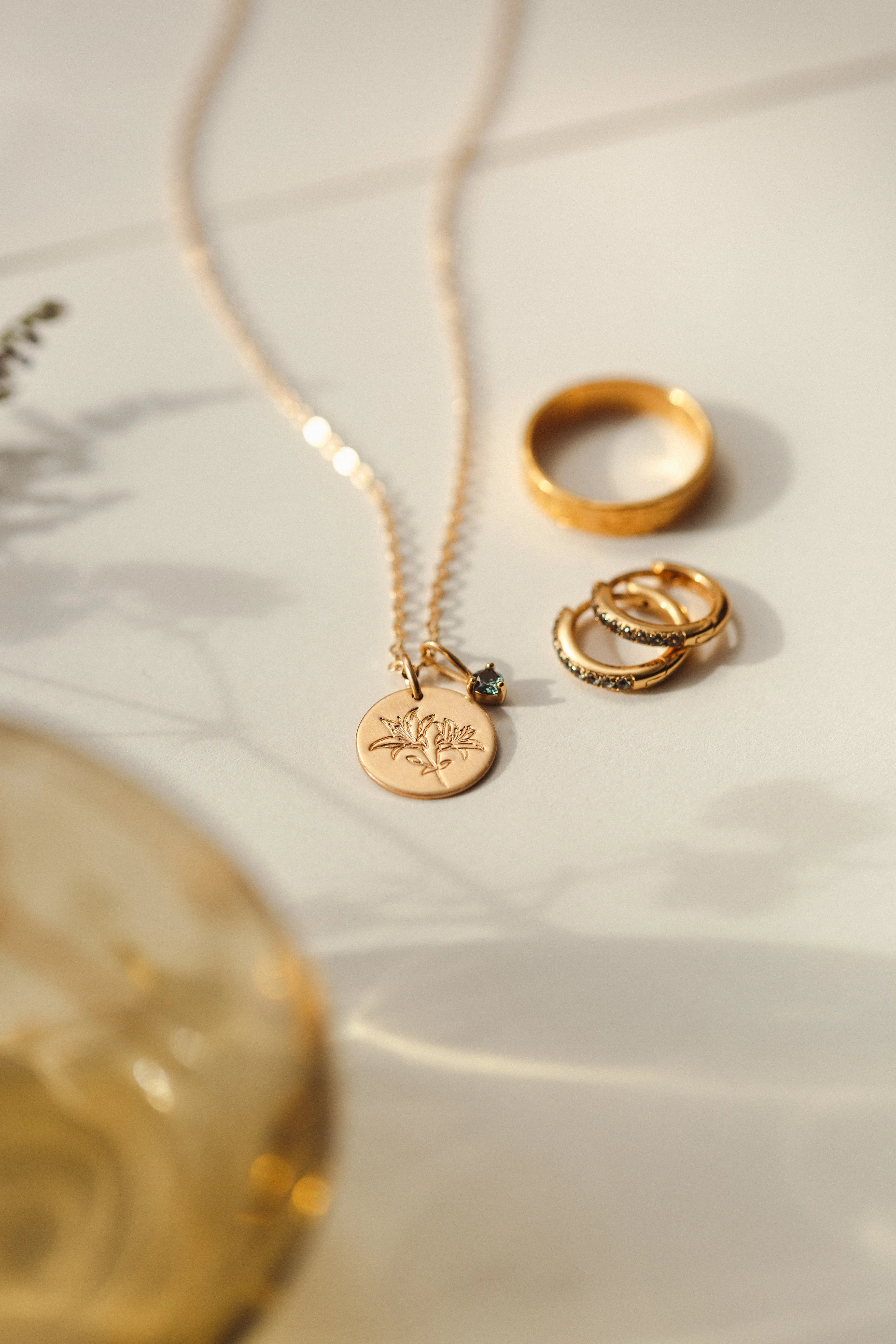 Solid Gold Flora Birthstone Necklace - Image 8