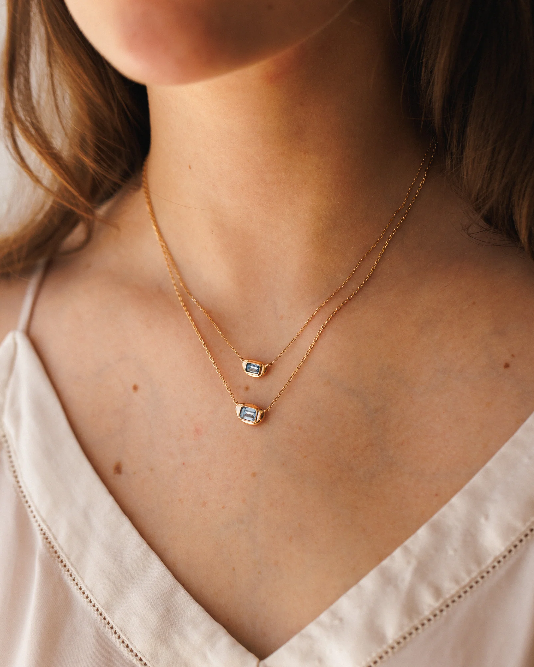 Solid Gold Lagoon Gem Necklace - Image 7
