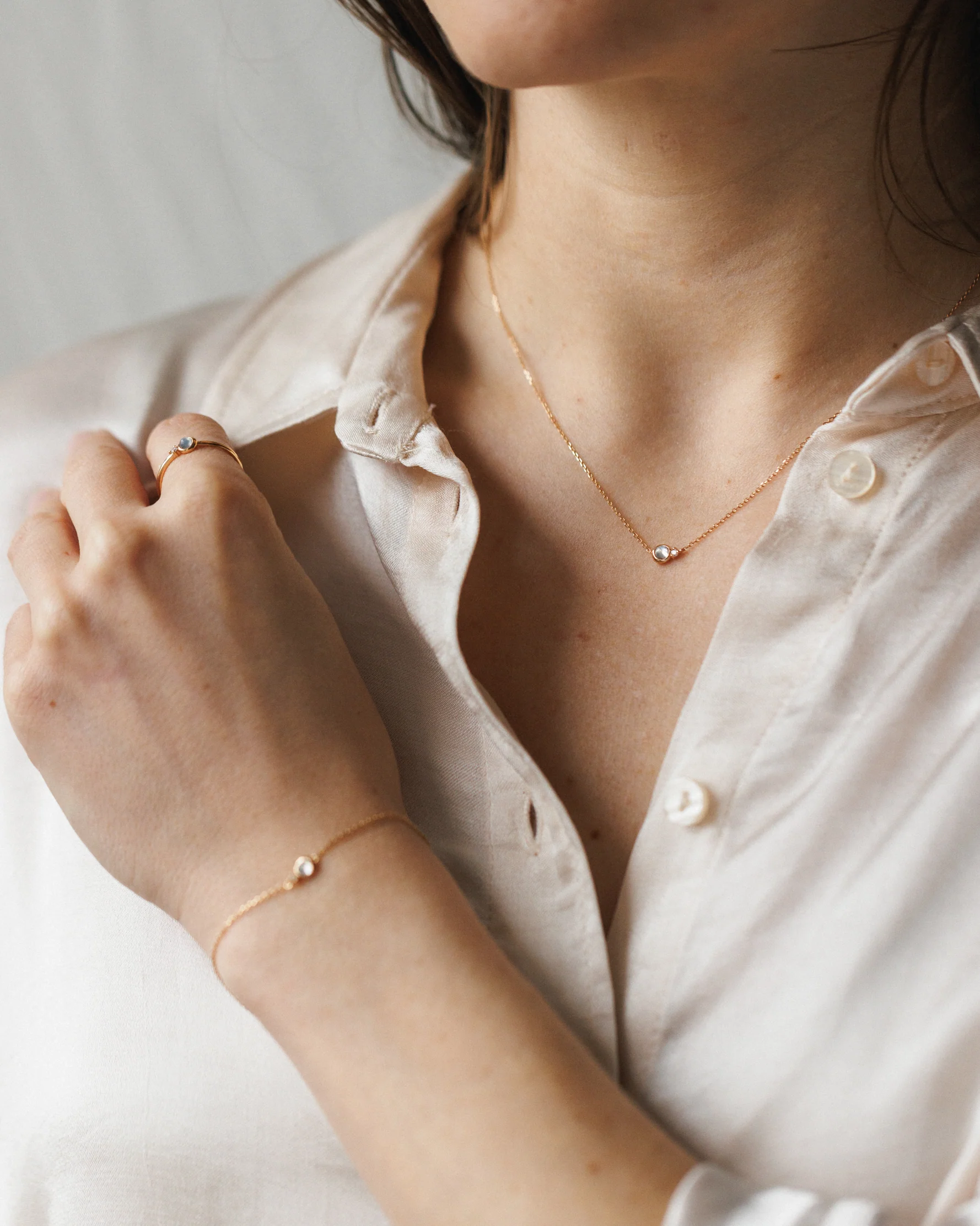 Solid Gold Moonstruck Necklace - Image 5