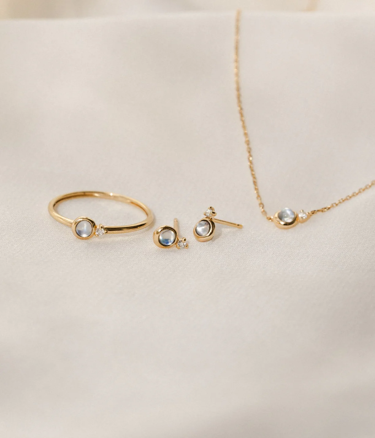 Solid Gold Moonstruck Studs - Image 4