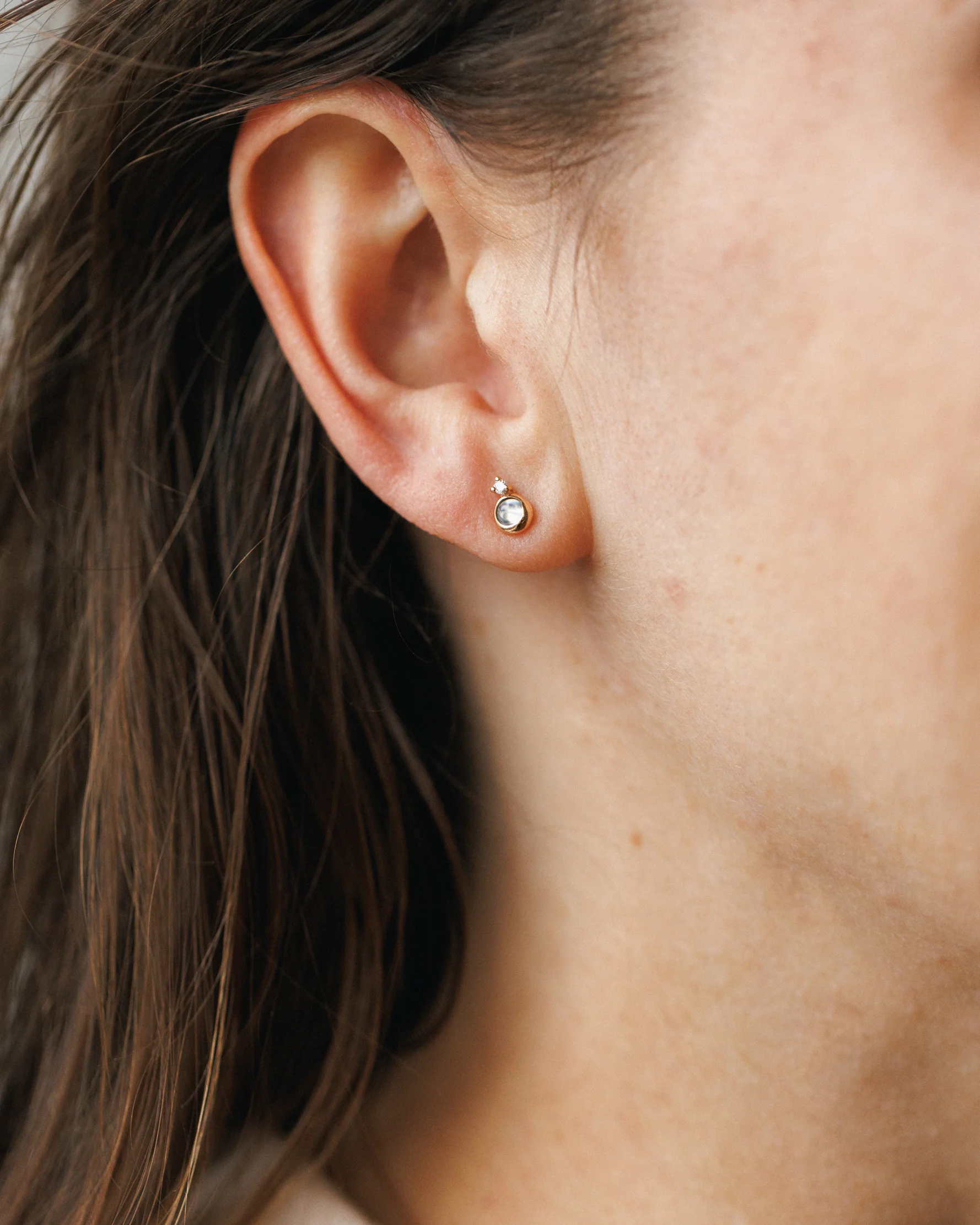 Solid Gold Moonstruck Studs - Image 5