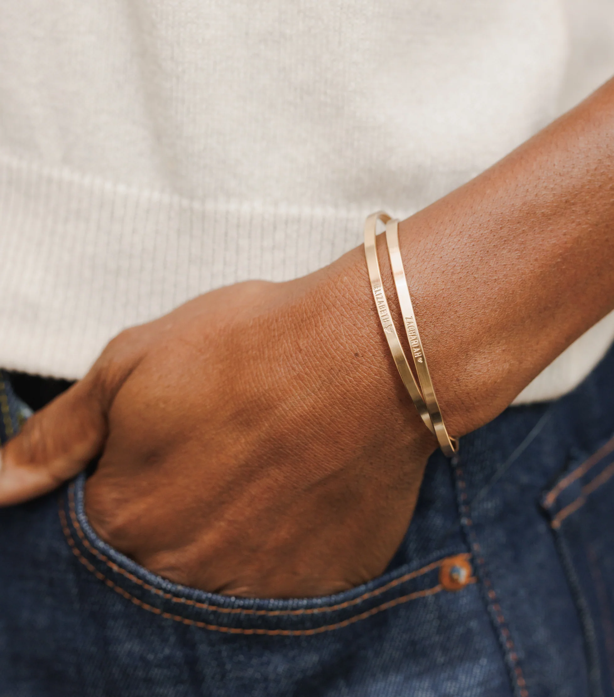 Solid Gold Novel Cuff Bracelet - Image 5