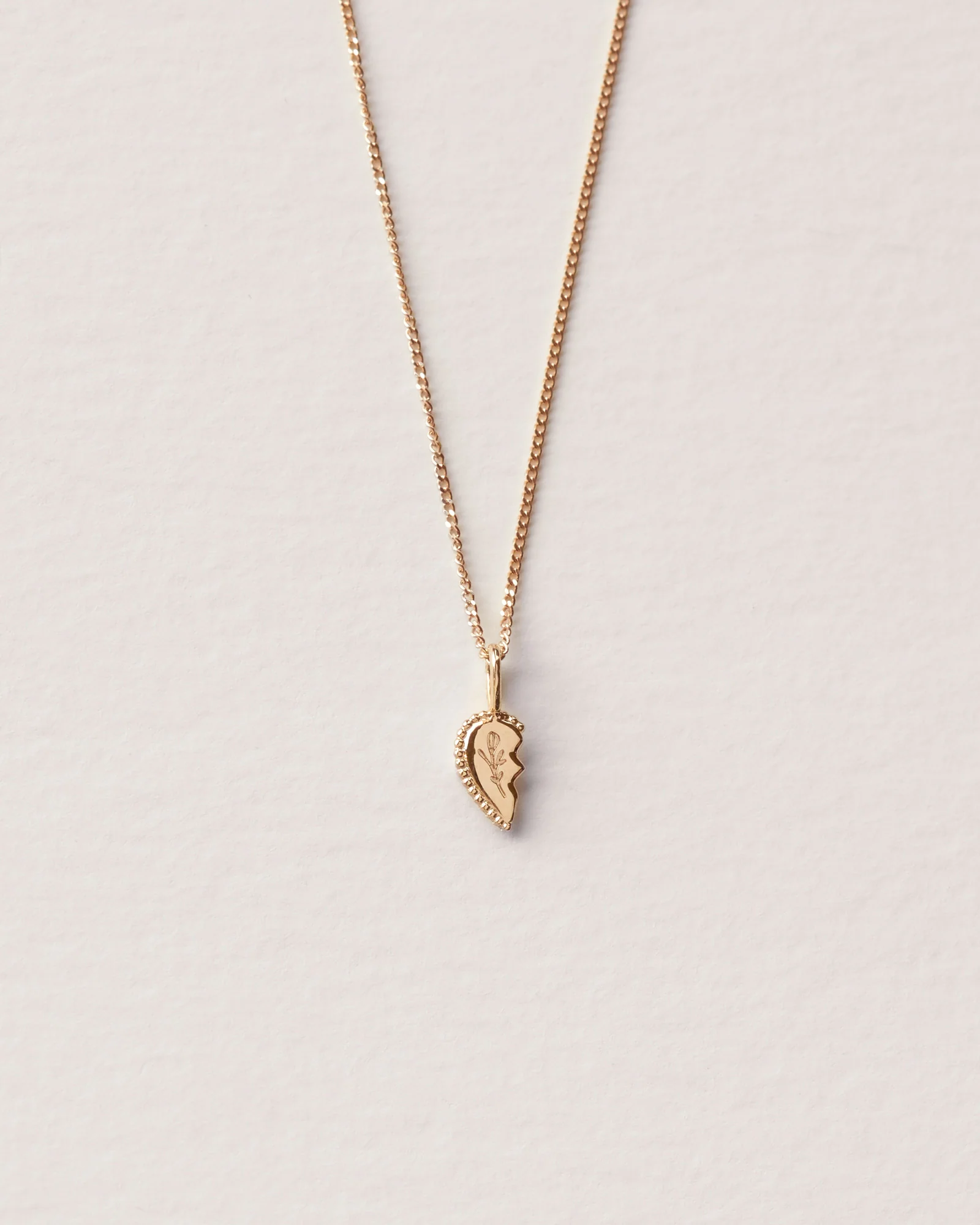 Solid Gold Shared Heart Necklace - Image 6