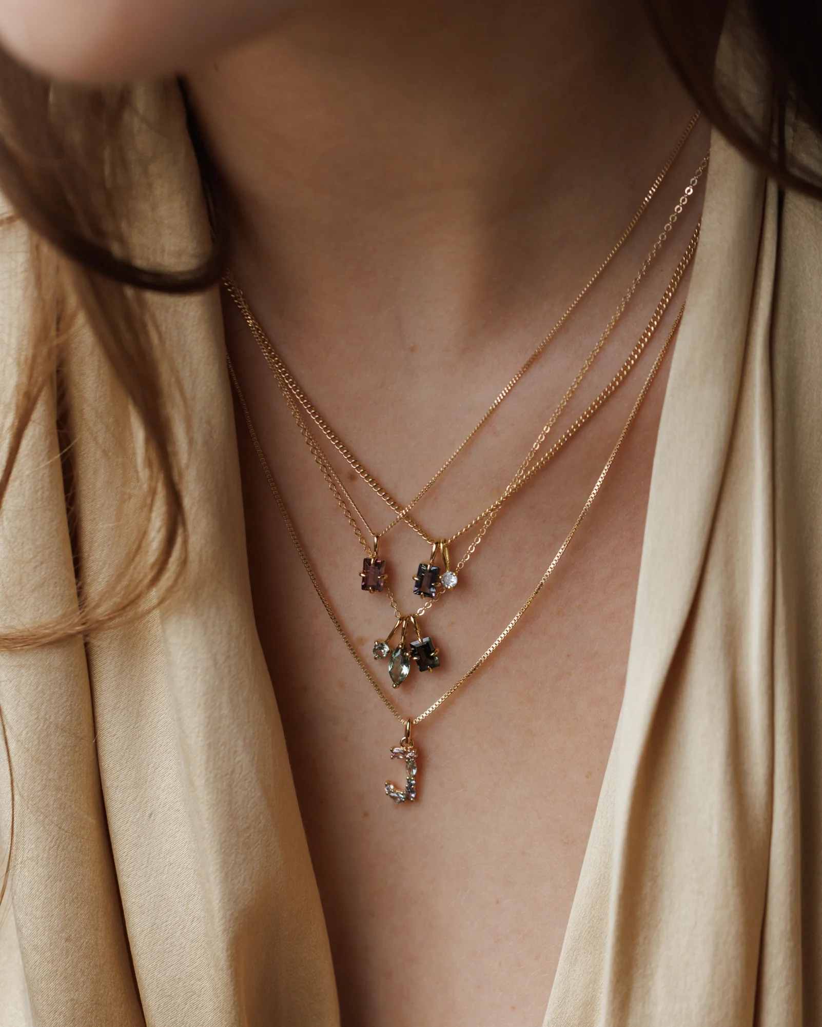 Solid Gold Toi et Moi Necklace - Image 7