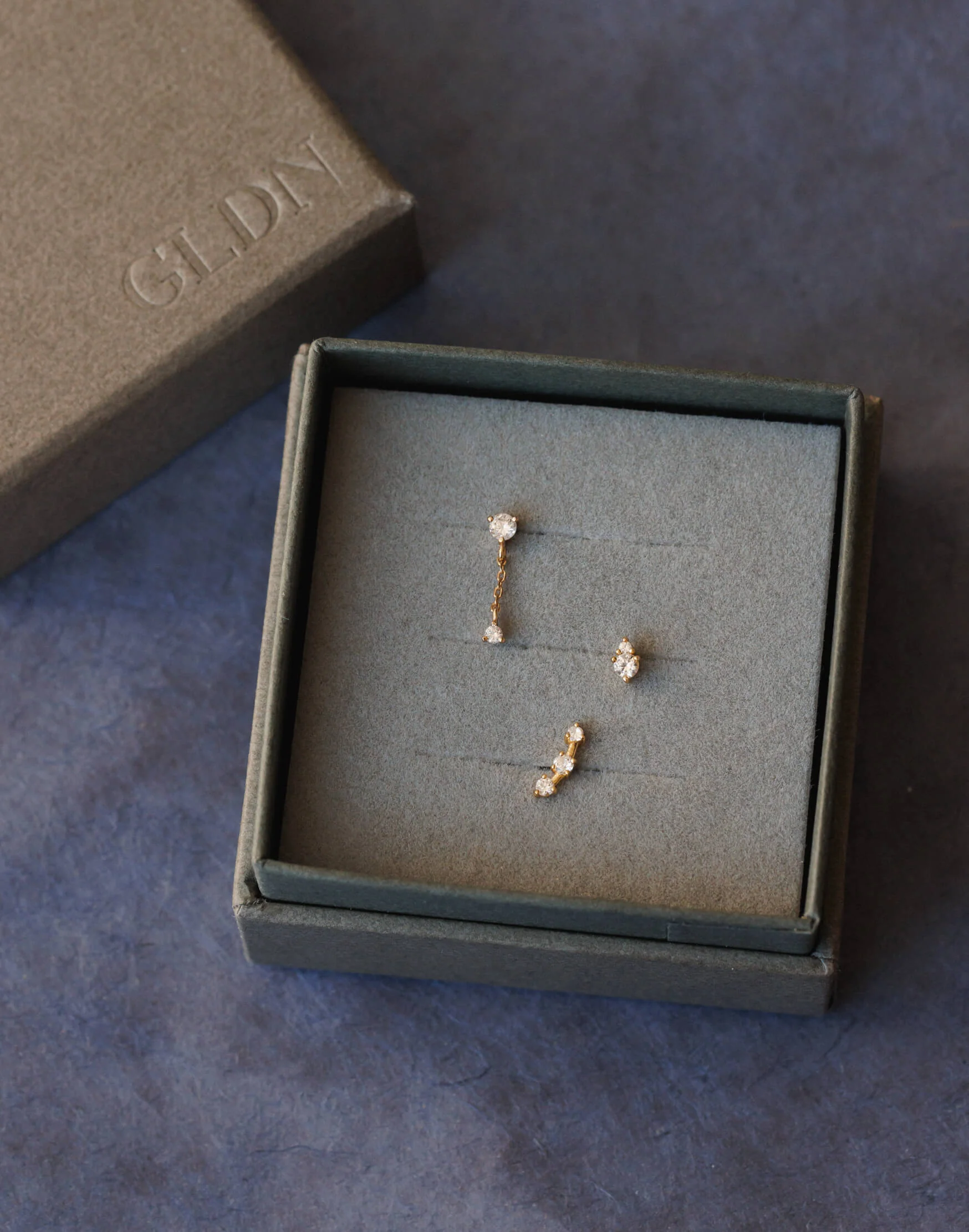 Stargazer White Sapphire Stud Set - Image 3
