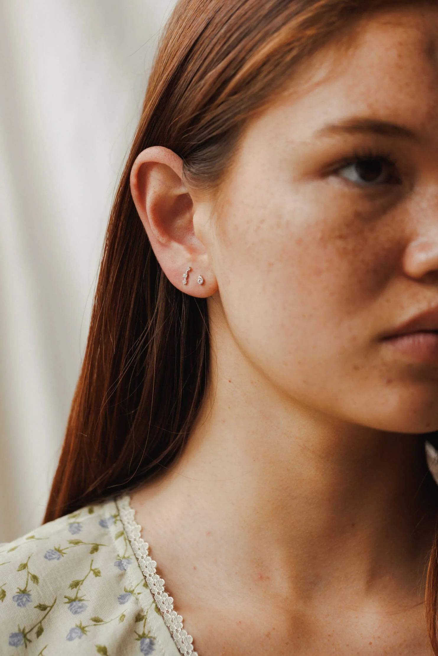 Stargazer White Sapphire Stud Set - Image 9
