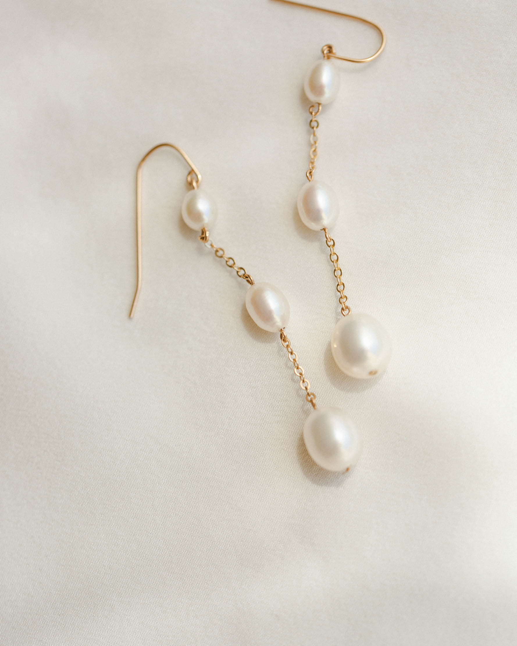 Trinity Pearl Drop Earrings - Image 5
