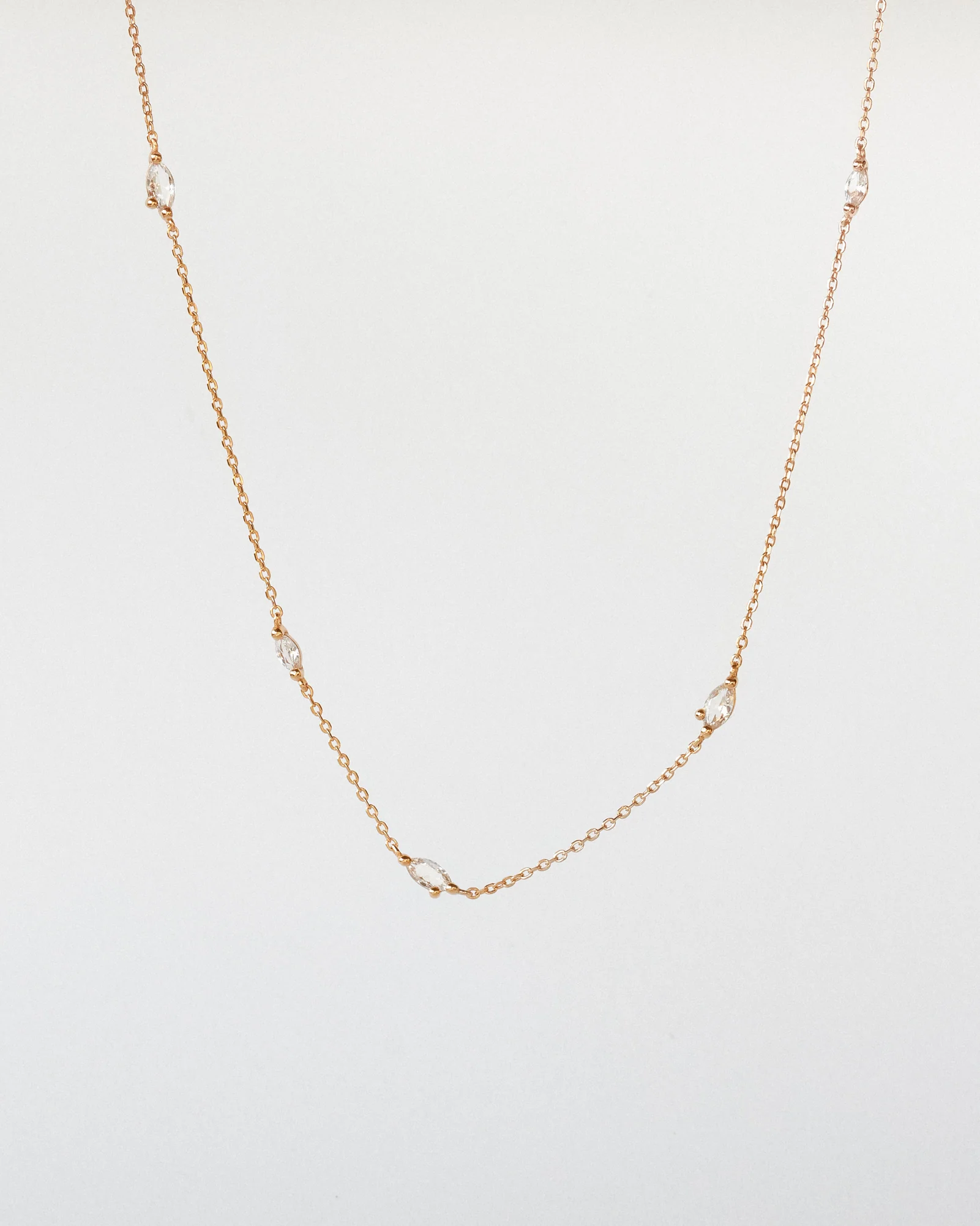 White Sapphire Leaflet Necklace
