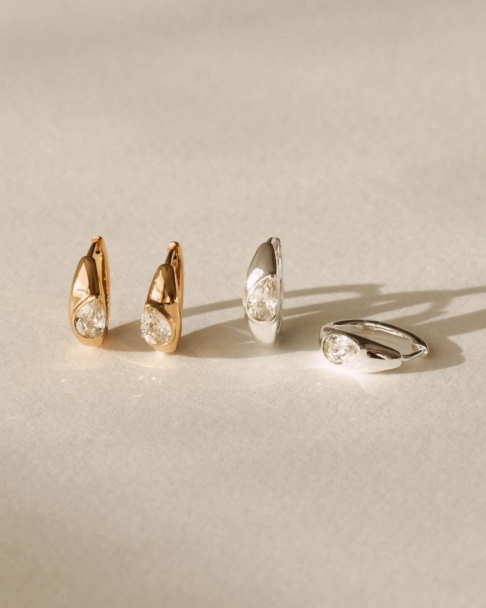 White Sapphire Zephyr Hoops - Image 4