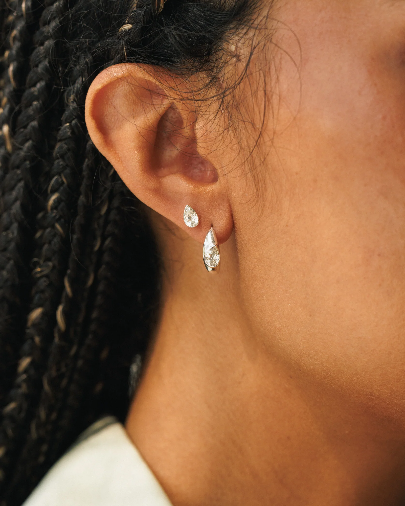 White Sapphire Zephyr Studs - Image 6