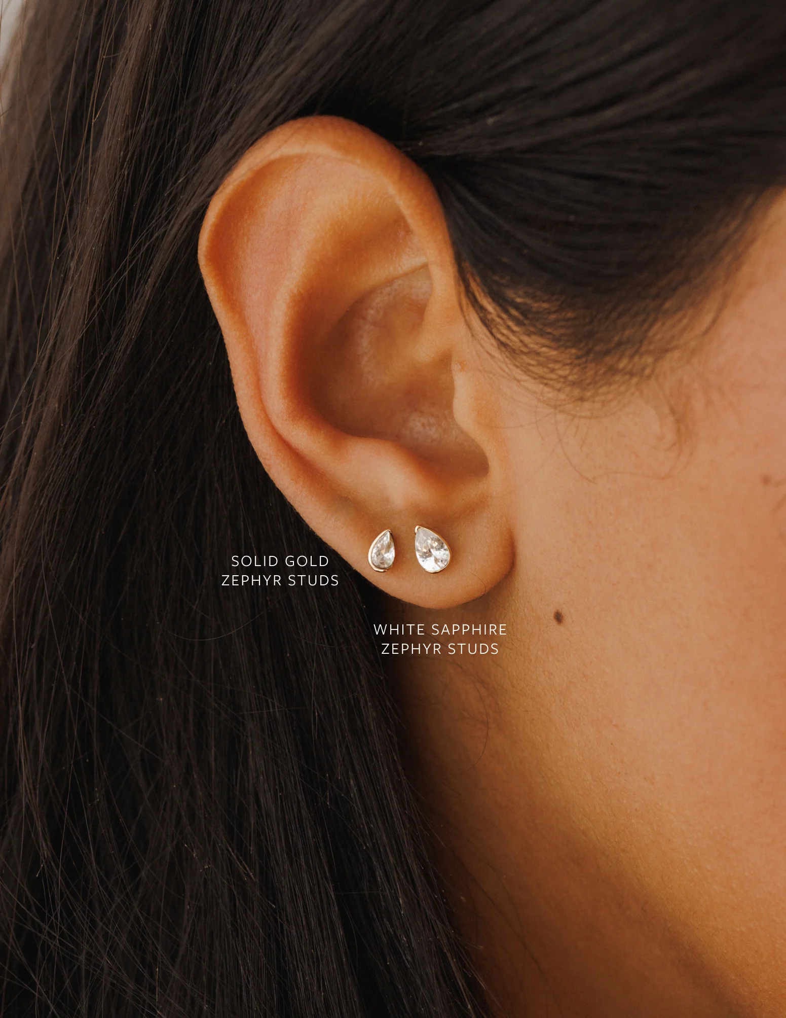 White Sapphire Zephyr Studs - Image 8